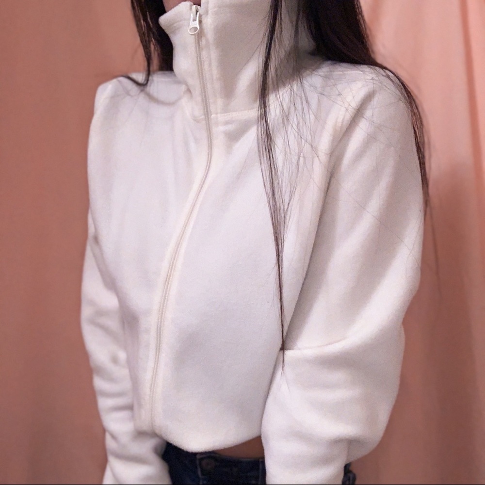 OLD NAVY 100% POLYESTER ZIP UP SWEATER